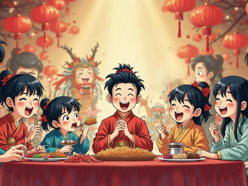 “Chinese New Year banner with phrase 新年快乐 and festive decorations”