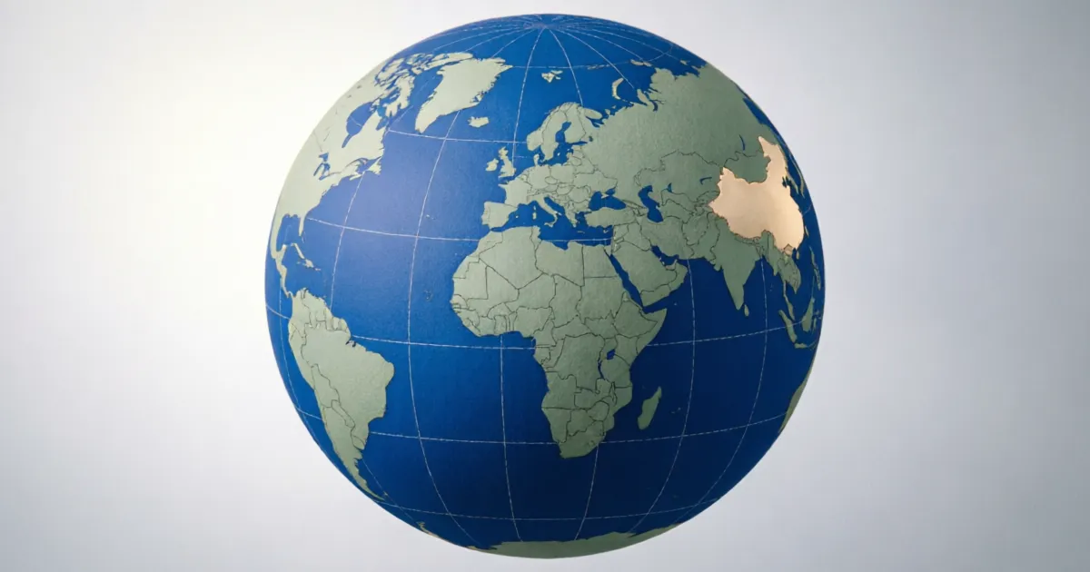 World Map And China